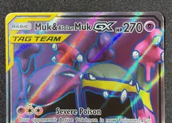 Pokemon Card Muk & Alolan Muk GX 196/214 Unbroken Bonds Tag Team Full Art NM - Image 3