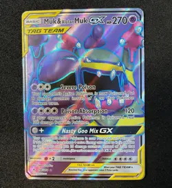 Pokemon Card Muk & Alolan Muk GX 196/214 Unbroken Bonds Tag Team Full Art NM - Image 4