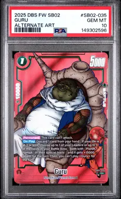 2025 DRAGON BALL SUPER CARD GAME FUSION WORLD MANGA BOOSTER 02 GURU PSA 10 - Image 1
