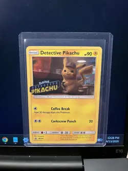 Detective Pikachu Movie Promo Holo SM190 Pokemon Card EXCLUSIVE LP - Image 1