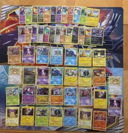 Pokemon Card Lot Cracked Ice Holo Fire Pikachu Mewtwo Eevee 56 Cards - Image 1