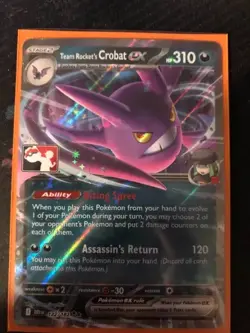Team Rocket's Crobat Ex Pokemon Prize Pack Series 8 Promo Pokemon Card NM - Image 1
