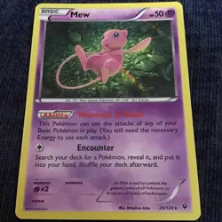 Pokemon Mew 2016 TCG Fates Collide Holo Rare Card 29/124 - Image 1