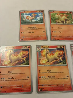 Lot of 5 Ponyta and Rapidash Pokemon Cards - Image 2