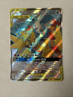 Pokemon TCG Moltres Zapdos Articuno GX Full Art Holo Card 66/68 Hidden Fates - Image 1