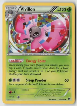 Vivillon - (Cosmos Holo) 015/162 - Misc Cards & Products Holo - PTCG - LP - Image 1