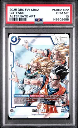 2025 DRAGON BALL SUPER CARD GAME FUSION WORLD MANGA BOOSTER 02 GOTENKS PSA 10 - Image 1