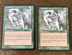Spidersilk Armor Mercadian Masques Regular Magic, The Gathering MTG M/HP - Image 1