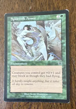 Spidersilk Armor Mercadian Masques Regular Magic, The Gathering MTG M/HP - Image 2