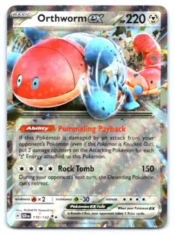 Orthworm ex Pokemon Holo Double Rare SV07: Stellar Crown 110/142 - Image 1