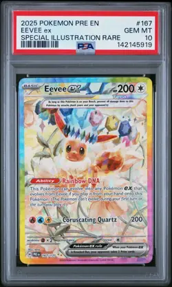 2025 Pokemon Prismatic Evolutions Eevee EX Special Illustration Rare #167 PSA 10 - Image 1