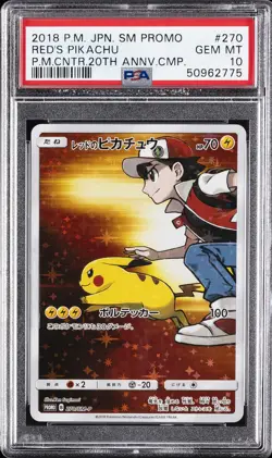 2018 POKEMON JAPANESE SM PROMO #270 RED'S PIKACHU PSA 10 - Image 1