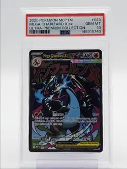 MEGA CHARIZARD X EX 2025 POKEMON ULTRA BLACK STAR PROMO GEM #023 PSA 10 Q6098 - Image 1