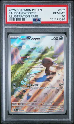 2025 POKEMON PHANTASMAL FLAMES ILLUSTRATION RARE #102 PALDEAN WOOPER PSA 10 - Image 1