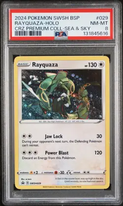 2024 POKEMON SWSH PROMO CROWN ZENITH PREMIUM COLLECTION #029 RAYQUAZA-HOLO PSA 8 - Image 1
