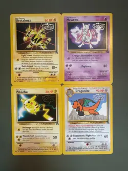 WB Presents POKEMON The First Movie BLACK STAR PROMO SET of 4 cards 1999 - LP/NM - Image 1