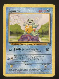 Squirtle 93/130 Base Set 2 Common Pokemon MP - Image 1