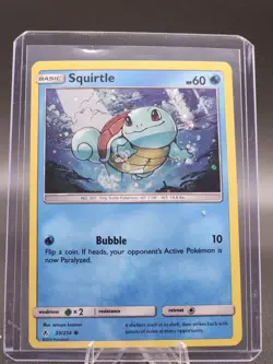2019 Pokemon SUN & MOON UNBROKEN BONDS SQUIRTLE REVERSE HOLO 33/214 - Image 1