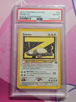 2002 POKEMON LEAGUE PROMO BLACK STAR #49 SNORLAX PSA 6 - Image 1