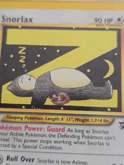 2002 POKEMON LEAGUE PROMO BLACK STAR #49 SNORLAX PSA 6 - Image 2