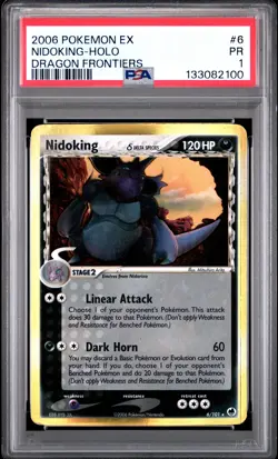 2006 POKEMON EX DRAGON FRONTIERS #6 NIDOKING-HOLO PSA 1 - Image 1