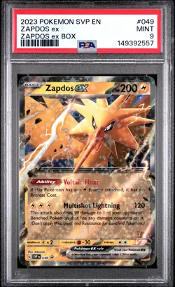 2023 POKEMON SVP EN-SV BLACK STAR PROMO ZAPDOS EX BOX #049 ZAPDOS EX PSA 9 - Image 1