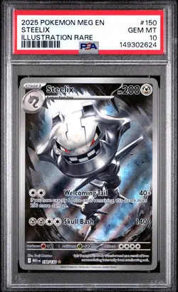 2025 POKEMON MEG EN-MEGA EVOLUTION ILLUSTRATION RARE #150 STEELIX PSA 10 - Image 1