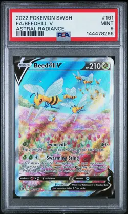 2022 POKEMON SWORD & SHIELD ASTRAL RADIANCE #161 FULL ART/BEEDRILL V PSA 9 - Image 1