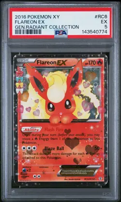 2016 POKEMON XY GENERATIONS RADIANT COLLECTION #RC6 FLAREON EX PSA 5 - Image 1