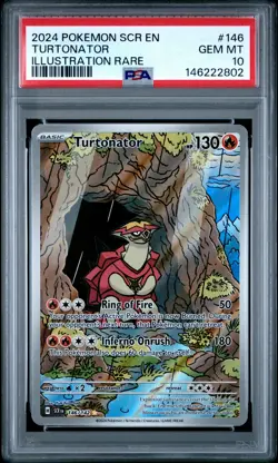 2024 POKEMON SCR EN-STELLAR CROWN ILLUSTRATION RARE #146 TURTONATOR PSA 10 - Image 1
