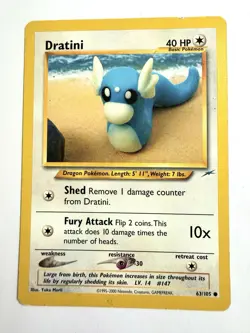 2000 Dratini Neo Destiny 63/105 Vintage Pokemon WOTC LP Lightly Played - Image 1