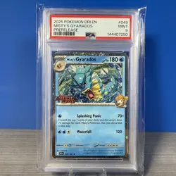 2025 POKEMON DRI EN-DESTINED RIVALS PRERELEASE #049 MISTY'S GYARADOS PSA 9 - Image 1