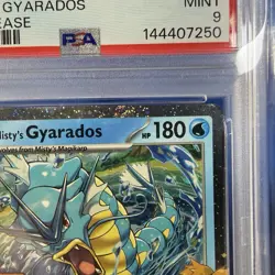 2025 POKEMON DRI EN-DESTINED RIVALS PRERELEASE #049 MISTY'S GYARADOS PSA 9 - Image 5