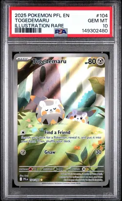 2025 POKEMON PFL EN-PHANTASMAL FLAMES ILLUSTRATION RARE #104 TOGEDEMARU PSA 10 - Image 1