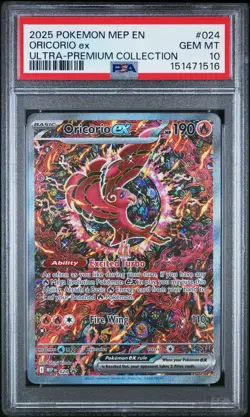 2025 POKEMON MEP EN-ME BLACK STAR PROMO #024 ORICORIO EX PSA 10 - Image 1