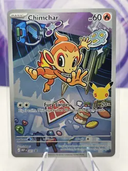 First Partner Illustration Rare Chimchar Promo Full Art Holo 041 Pokemon TCG NM - Image 1