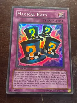 Yu-Gi-Oh Magical Hats PSV-033 1st Edition Super Rare Trap Card Vintage Konami - Image 1