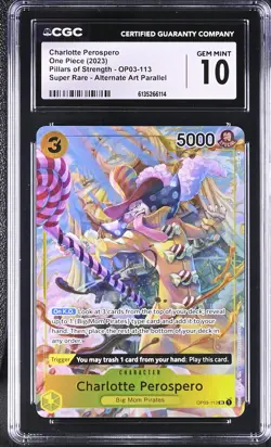 One Piece GRADED 2023 Charlotte Perospero Alt Art OP03-113 SR 10 CGC ENGLISH - Image 1