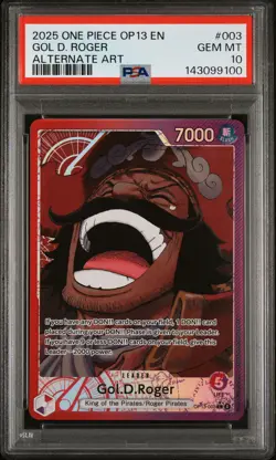 2025 ONE PIECE OP13-CARRYING ON HIS WILL ALTERNATE ART #003 GOL D. ROGER PSA 10 - Image 1
