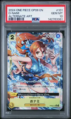 2024 ONE PIECE OP06-WINGS OF THE CAPTAIN ALTERNATE ART #101 O-NAMI PSA 10 - Image 1