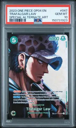 2023 ONE PIECE KINGDOMS OF INTRIGUE SPECIAL ALT ART #047 TRAFALGAR LAW PSA 10 - Image 1