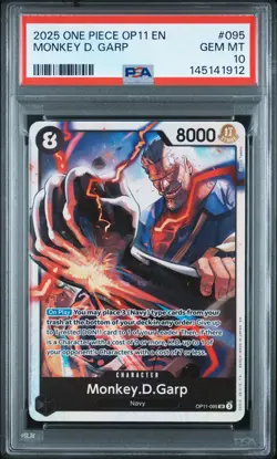 2025 ONE PIECE OP11-A FIST OF DIVINE SPEED #095 MONKEY D. GARP PSA 10 - Image 1