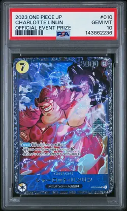 2023 ONE PIECE JAPANESE PROMOS OFFICIAL EVENT PRIZE #010 CHARLOTTE LINLIN PSA 10 - Image 1