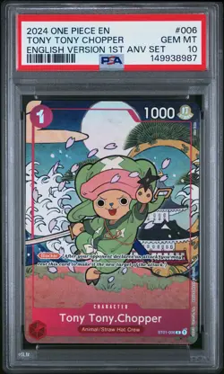 2024 ONE PIECE ENGLISH VERSION 1ST ANNIVERSARY SET #006 TONY TONY CHOPPER PSA 10 - Image 1