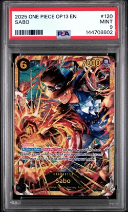 2025 ONE PIECE OP13-CARRYING ON HIS WILL #120 SABO PSA 9 - Image 1