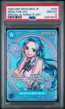 2025 ONE PIECE JPN EB03-HEROINES EDITION SPECIAL ALT ART NEFELTARI VIVI PSA 10 - Image 1