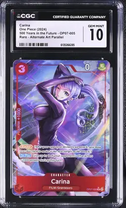 One Piece GRADED 2024 Carina Alt Art OP07-005 500 Years R 10 CGC ENGLISH - Image 1