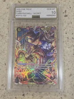 2025 One Piece Carrying On His Will OP13-120 Sabo Sec Alt Art AGS 10 - Image 1