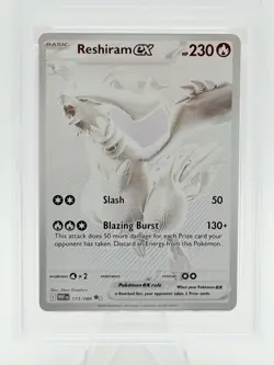 2025 POKEMON WHT EN-WHITE FLARE BLACK WHITE RARE #173 RESHIRAM EX PSA 9 - Image 2