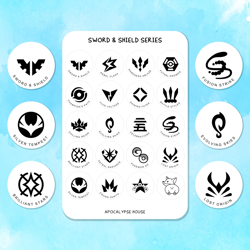 Pokemon TCG Set Sticker Labels | Full Set Logo Sticker Sheets - Image 1